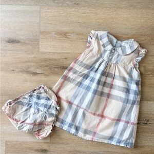 Burberry Toddler Checkered Dress and Bloomers Set